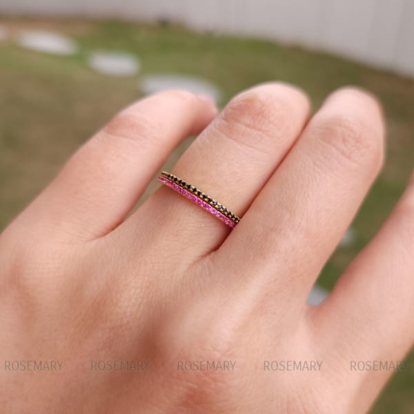 Band ring 1.1mm Ruby _Black Spinel _Tsavorite _ Sapphire - Ảnh 12