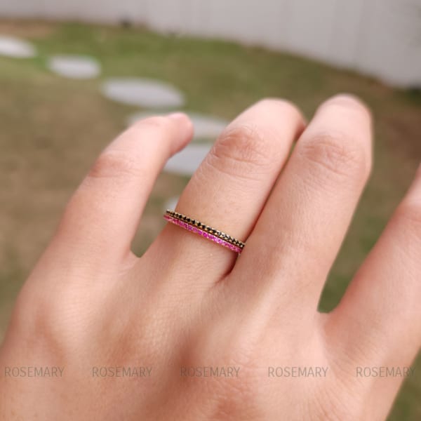 Band ring 1.1mm Ruby _Black Spinel _Tsavorite _ Sapphire - Ảnh 11