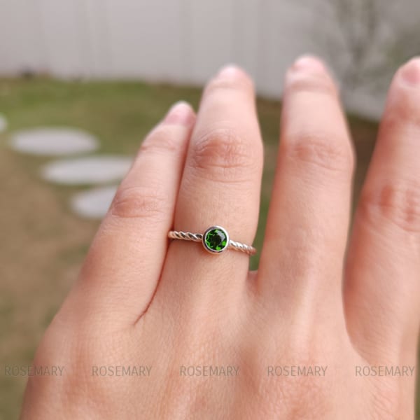 Diopside Ring_Round, 5.0mm X Silver 925 - Ảnh 2