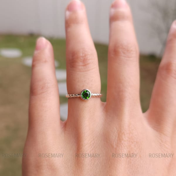 Diopside Ring_Round, 5.0mm X Silver 925 - Ảnh 3