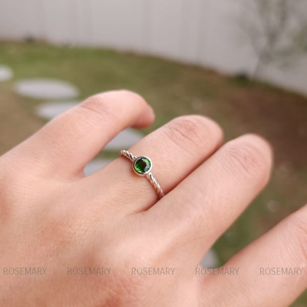 Diopside Ring_Round, 5.0mm X Silver 925 - Ảnh 4